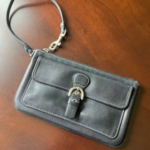 Coach Black Leather Wristlet